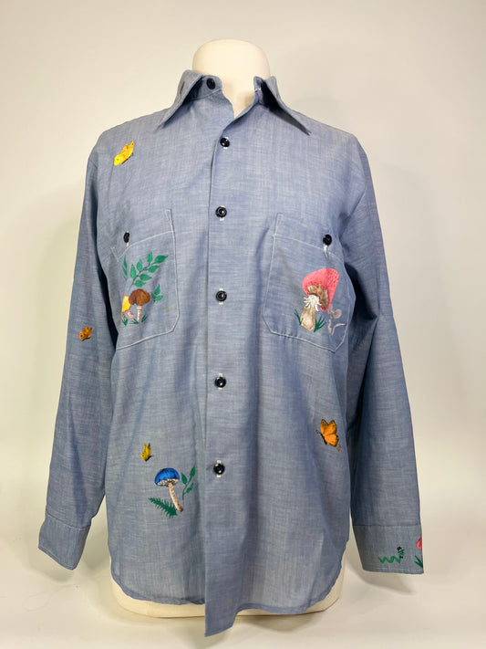 70s Hand Painted Button Down