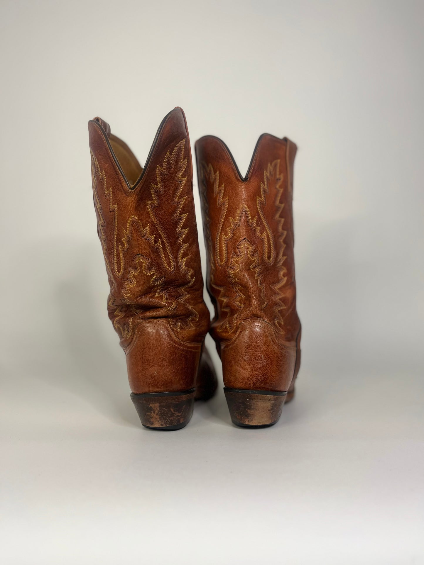 Honey Brown Old West Cowboy Boots