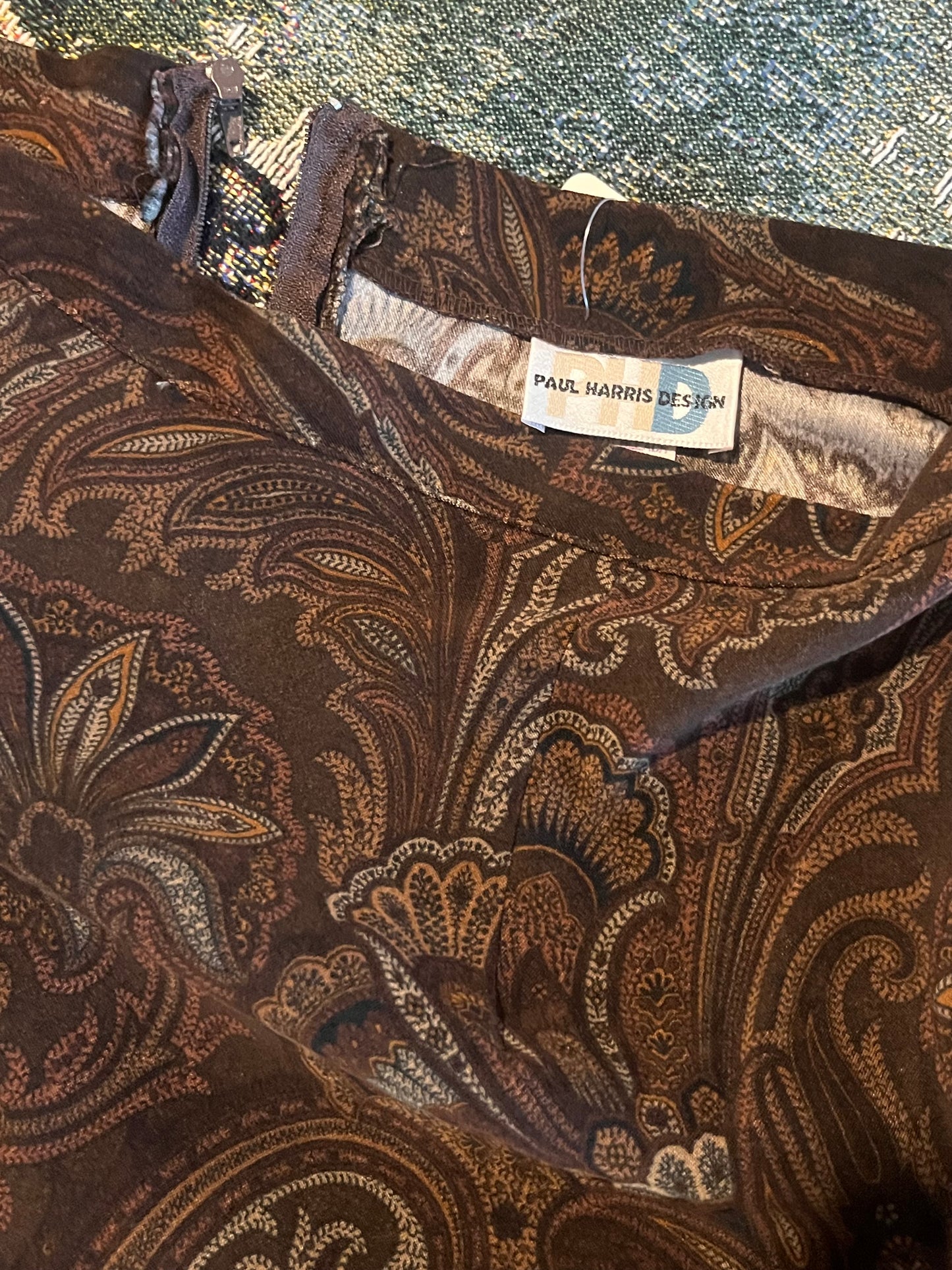 Paul Harris Designs Brown Paisley Maxi Skirt