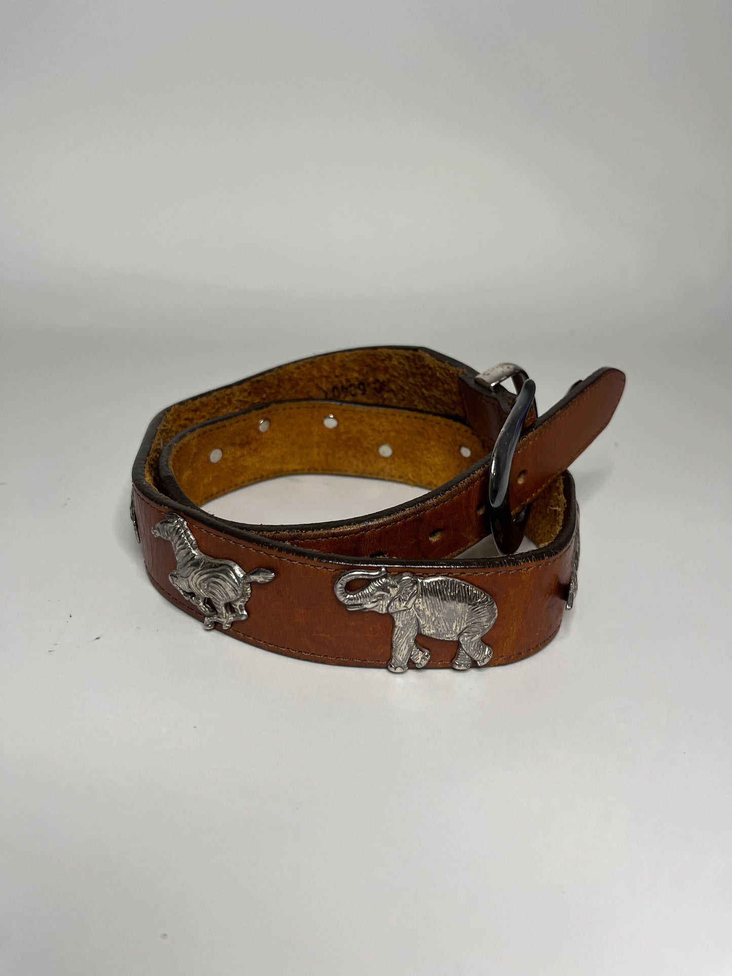 Honest 92' Leather Wild Animals Belt