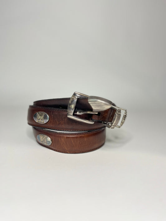 Leather Silver Golf Decorated Belt