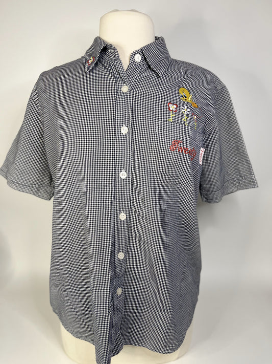 Tweety Bird - Looney Tunes Gingham Button Down