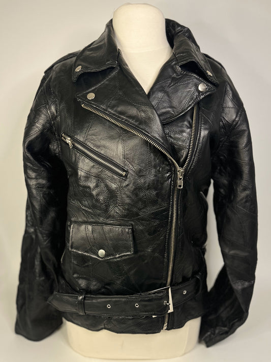 90s Flight Path Leather Moto Jacket