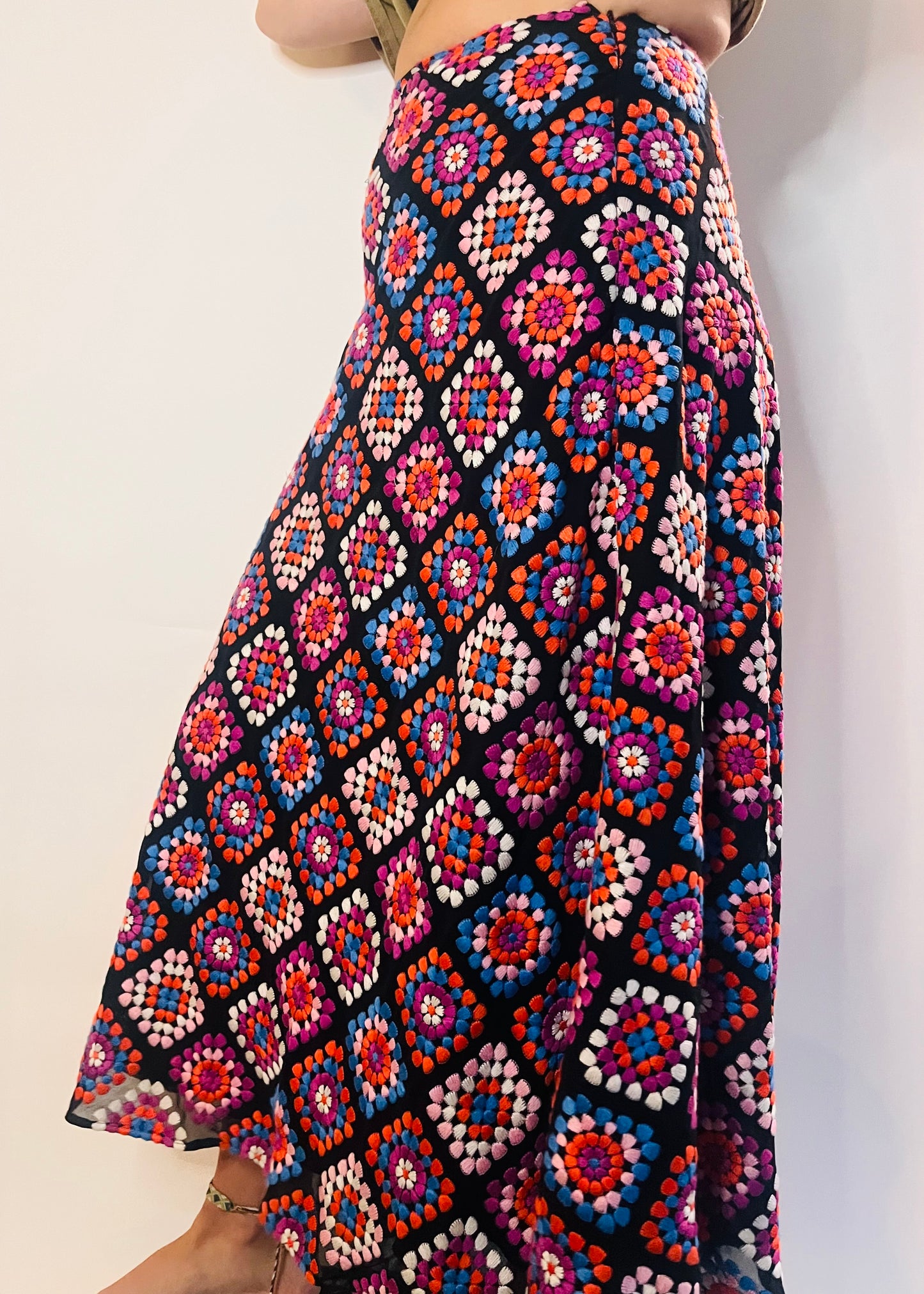 70's Embroidered Maxi Skirt