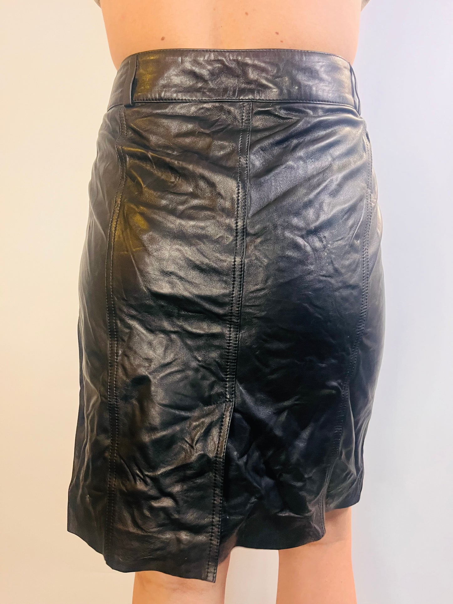 Gerard Darel Leather Midi Skirt