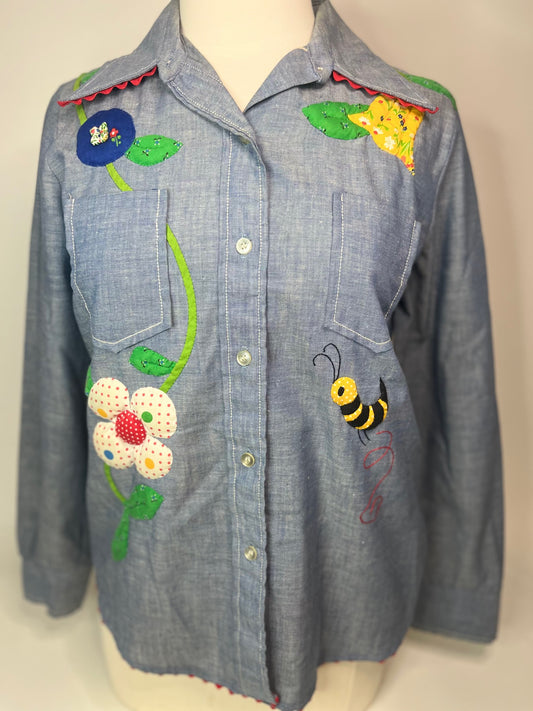 70s Hippie Home Sewn Button Down Shirt