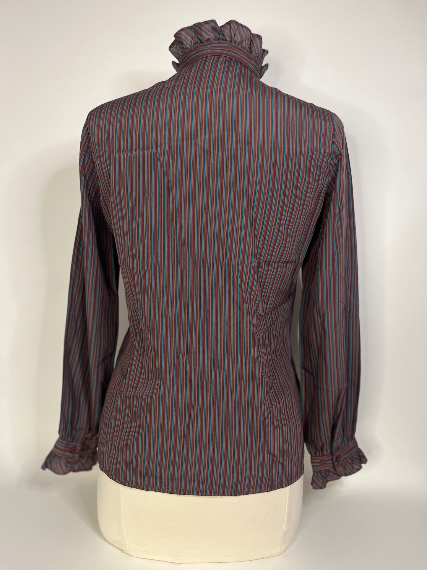 Vintage Striped Laura Mae Ruffle Blouse